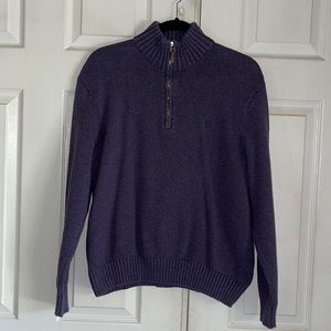 Polo Ralph Lauren Purple Pima Cotton 1/4 Zip Sweater